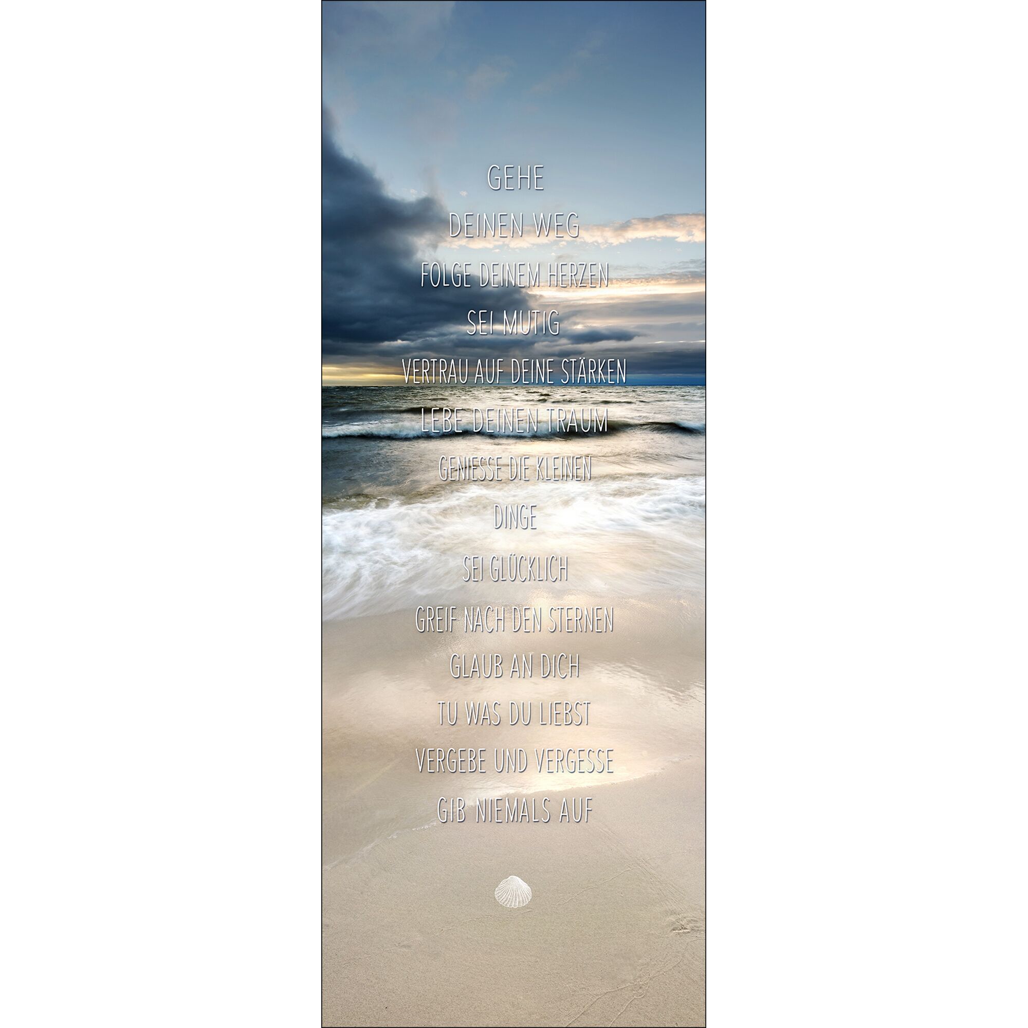 Motivierender Spruch am Strand