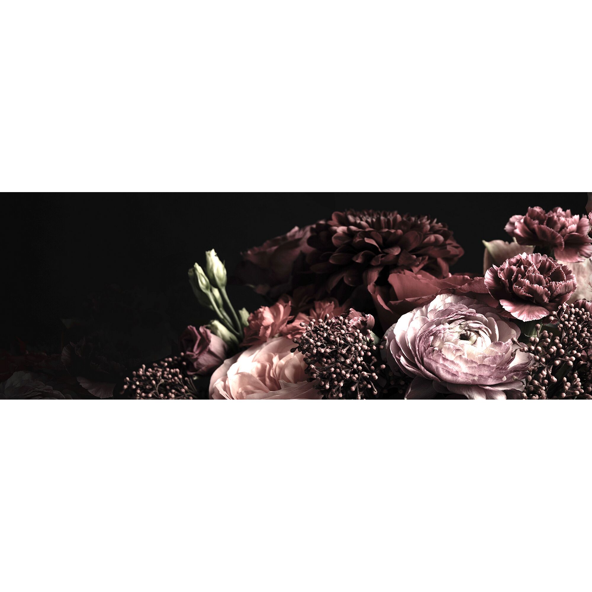 Blumenstrauß in dunklen Rottönen