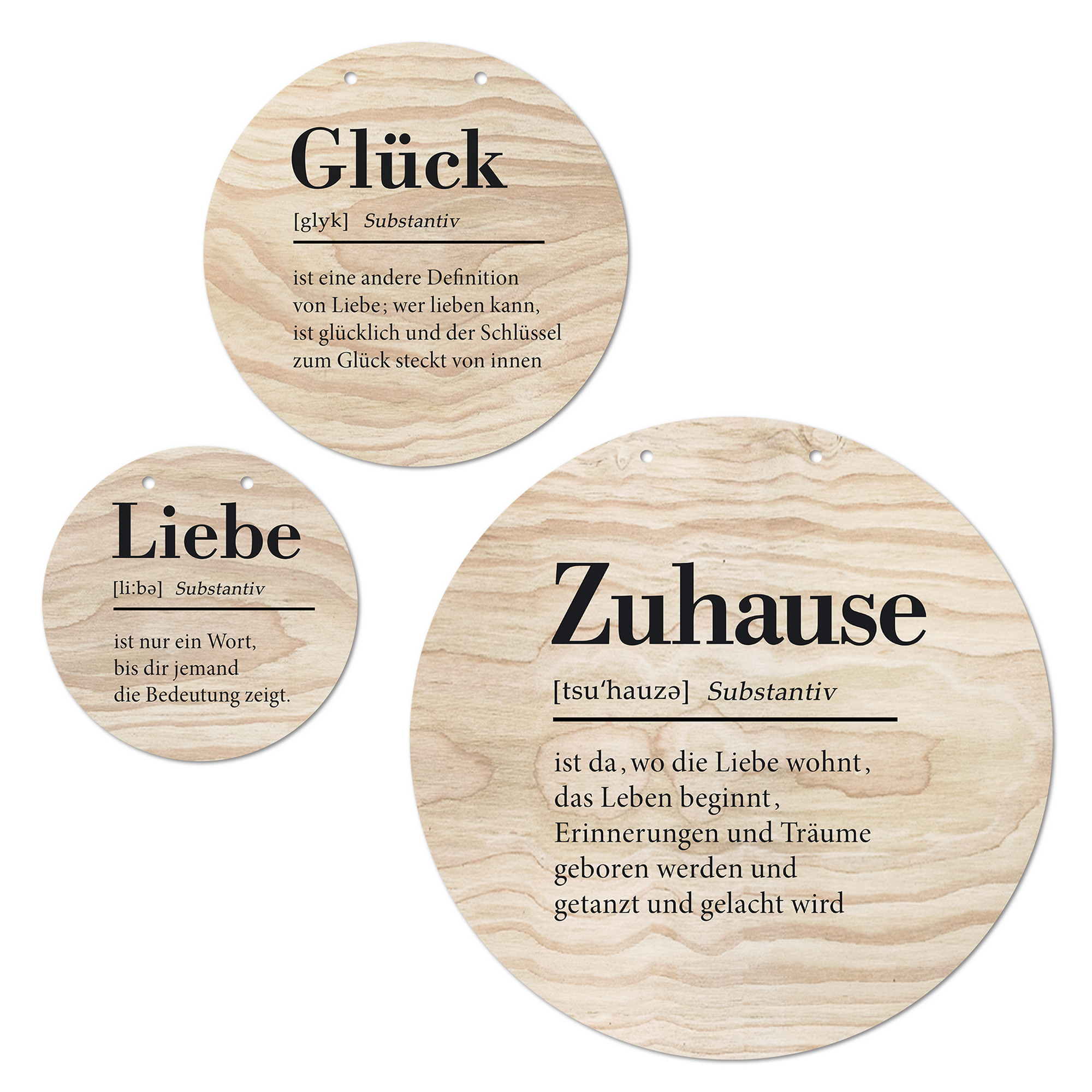 Decopanel Cut-Out 'Zuhause-Glück-Liebe' 50 x 50 cm + product picture