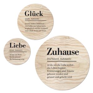 Decopanel Cut-Out 'Zuhause-Glück-Liebe' 50 x 50 cm