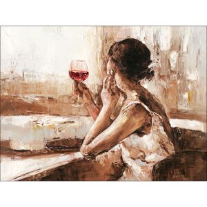Leinwandbild Canvas-Art 'Girl with Wine Glass' 84 x 116 cm