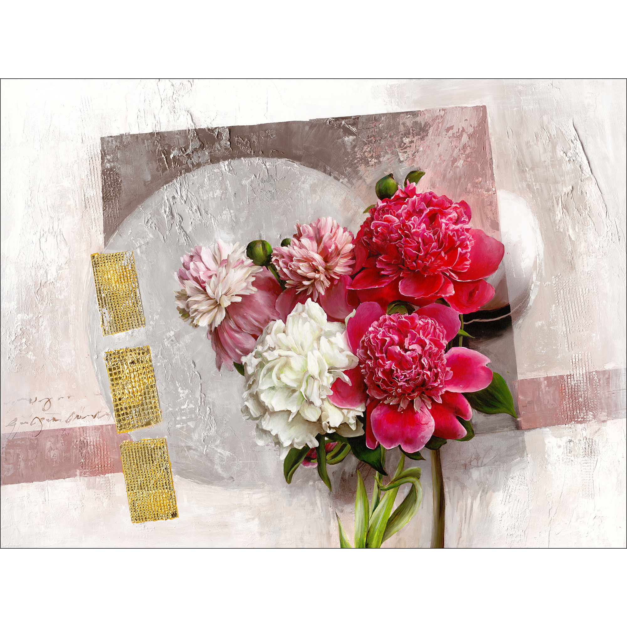 Leinwandbild Canvas-Art 'Ornaments with Peonies ll' 84 x 116 cm + product picture
