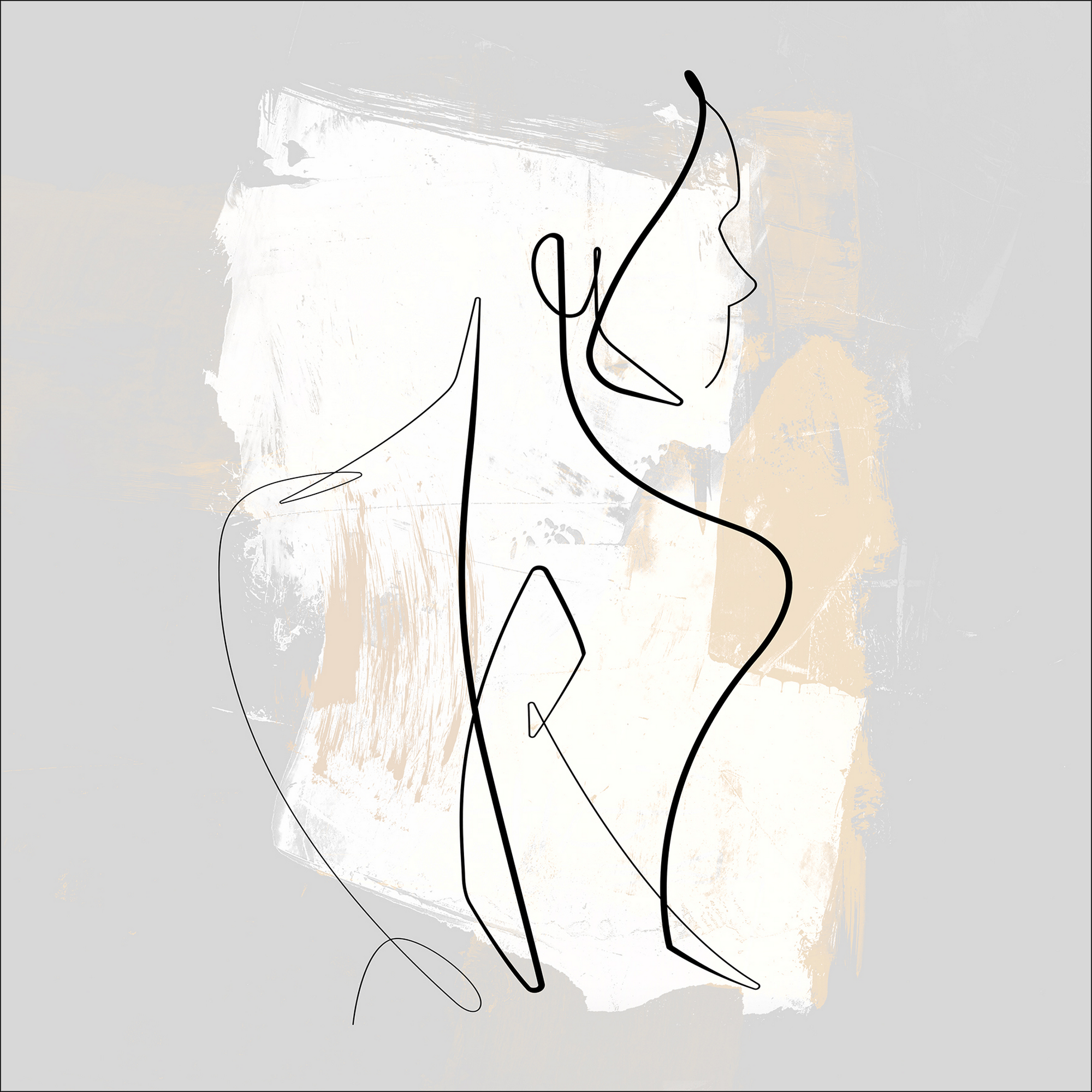 Leinwandbild Canvas-Art 'Female abstract line art ll' 27 x 27 cm + product picture