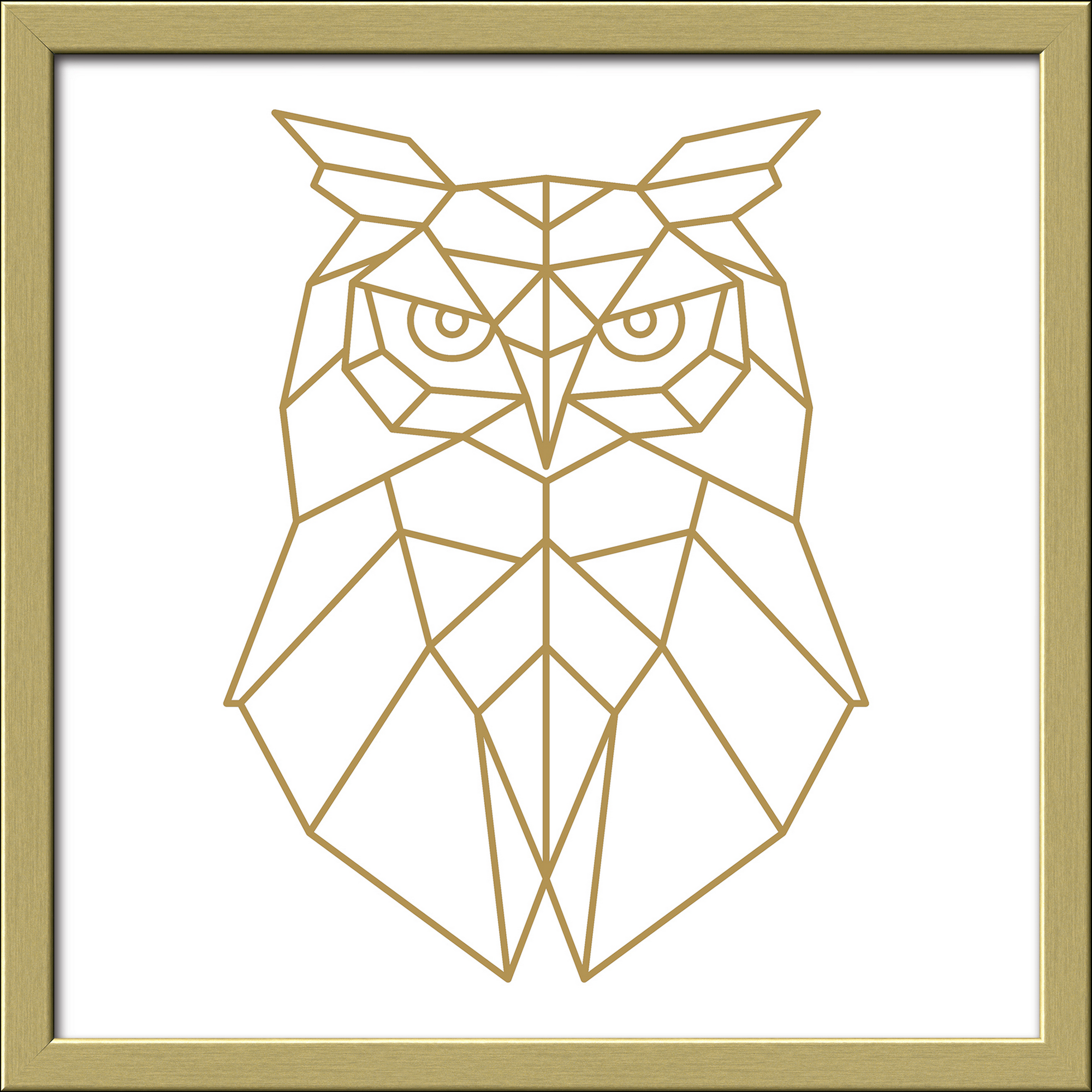 Kunstdruck Framed-Art Slim Scandic 'Golden Polygon Owl' 33 x 33 cm + product picture