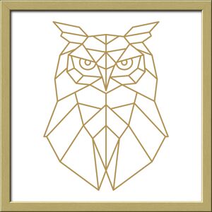 Kunstdruck Framed-Art Slim Scandic 'Golden Polygon Owl' 33 x 33 cm
