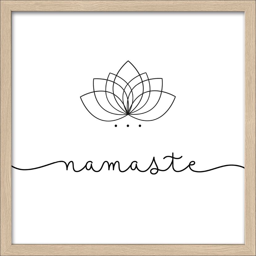 Eine Lotusblüte und das Wort "Namaste".