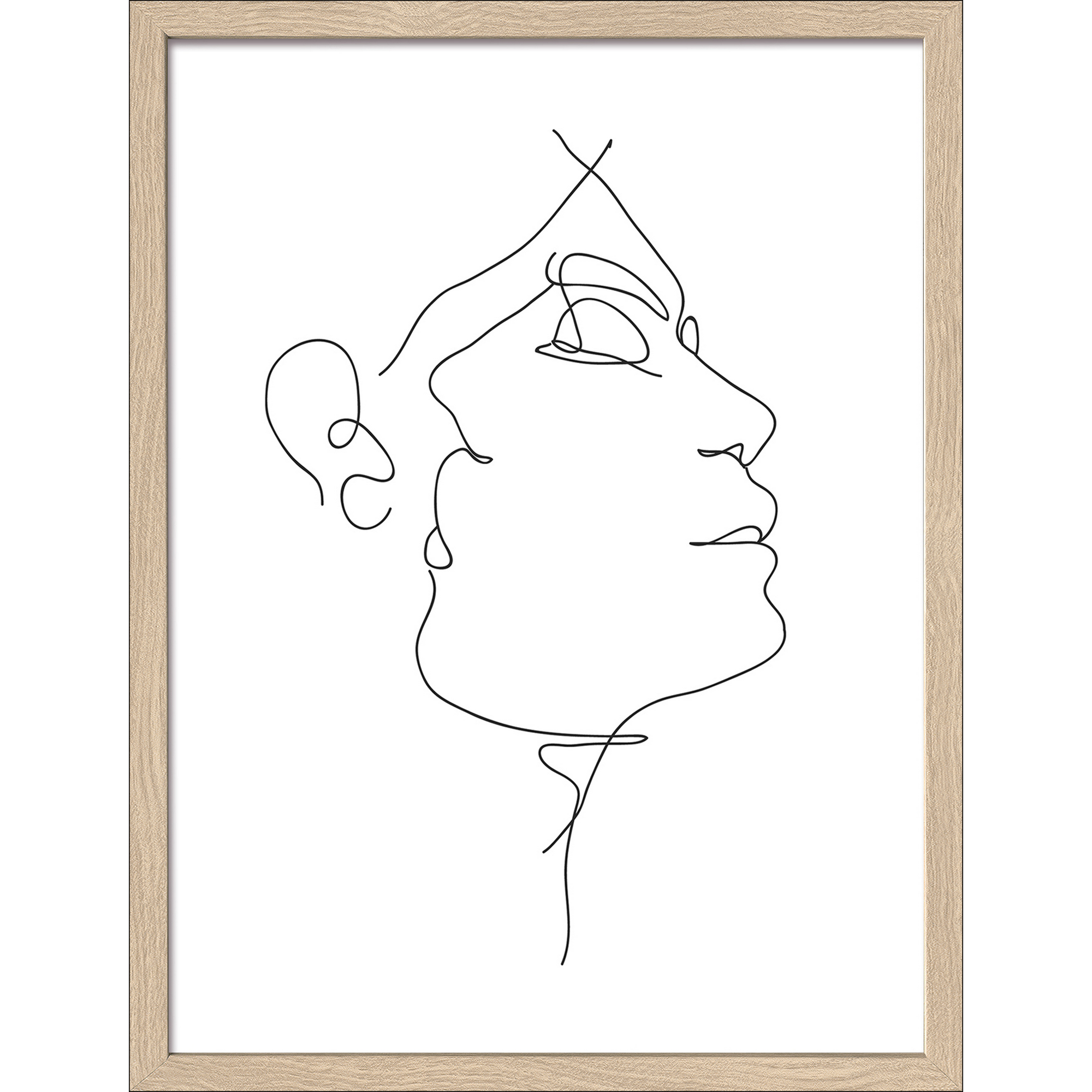 Kunstdruck Framed-Art Slim Scandic 'Sketch of Faces l' 33 x 43 cm + product picture
