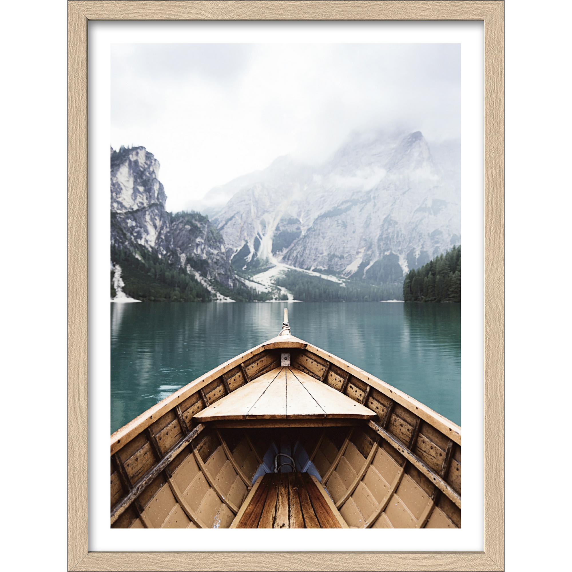 Kunstdruck Framed-Art Slim Scandic 'Bootsfahrt auf Bergsee' 33 x 43 cm + product picture