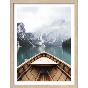 Kunstdruck Framed-Art Slim Scandic 'Bootsfahrt auf Bergsee' 33 x 43 cm