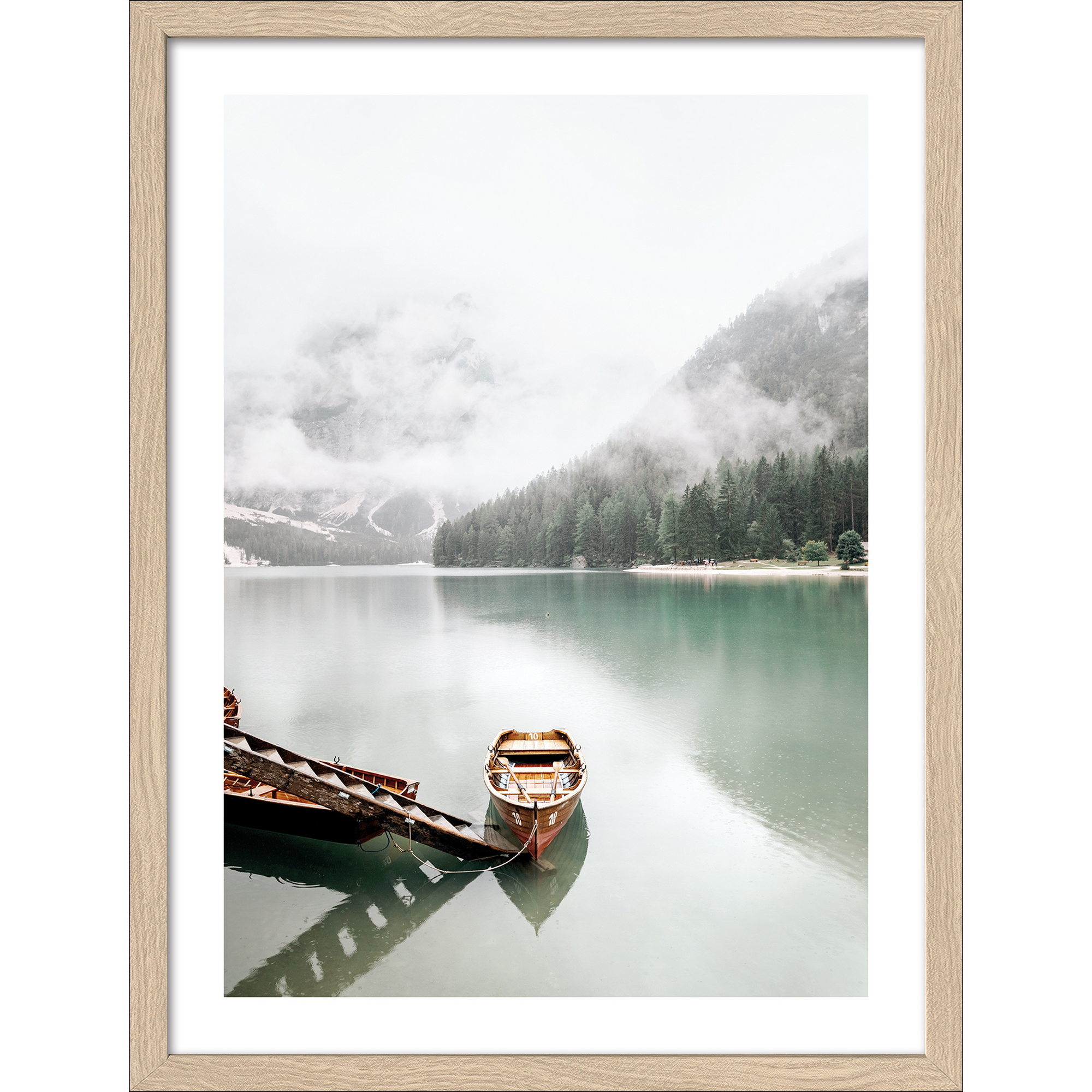Kunstdruck Framed-Art Slim Scandic 'Bootsfahrt auf Bergsee' 33 x 43 cm + product picture
