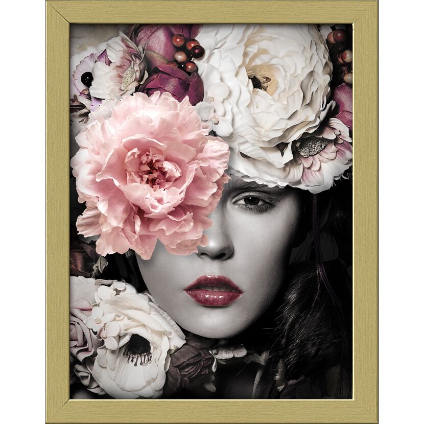 Porträt einer Person mit Blumen