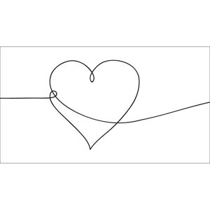 Decopanel 'Line Art Heart' 15 x 30 cm