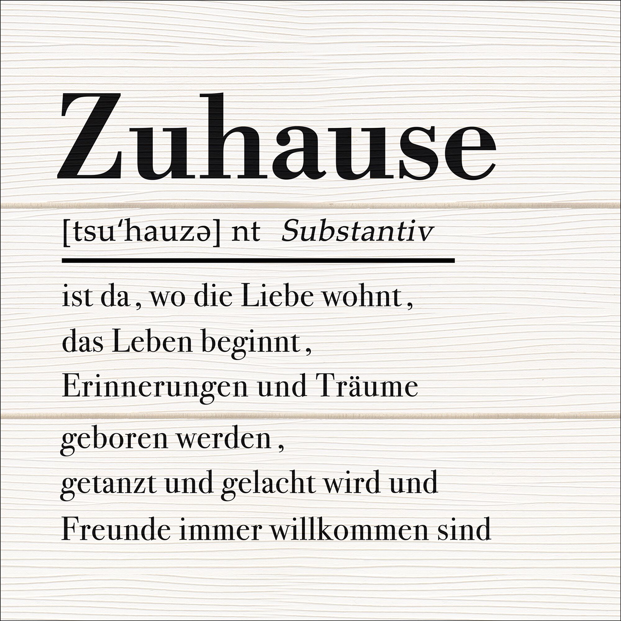 Typografie Wandbild Definition Zuhause