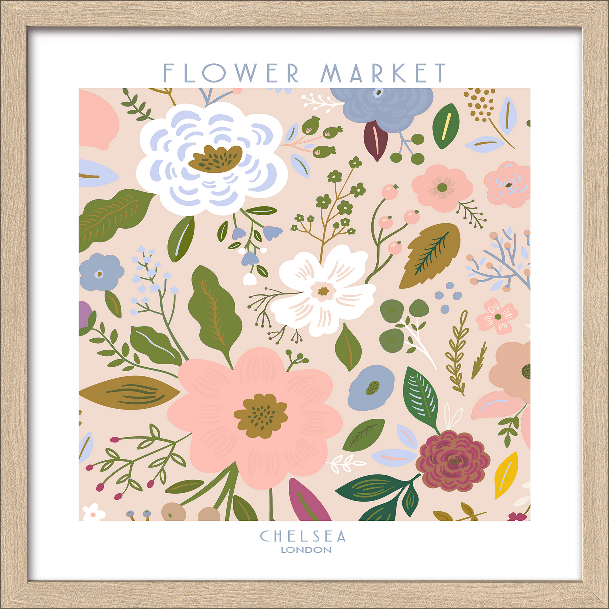 Kunstdruck Framed-Art 'Flower Market ll' 33 x 33 cm + product picture