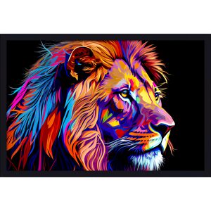 Kunstdruck Framed-Art 'Colorful Lion Head V' 90 x 130 cm