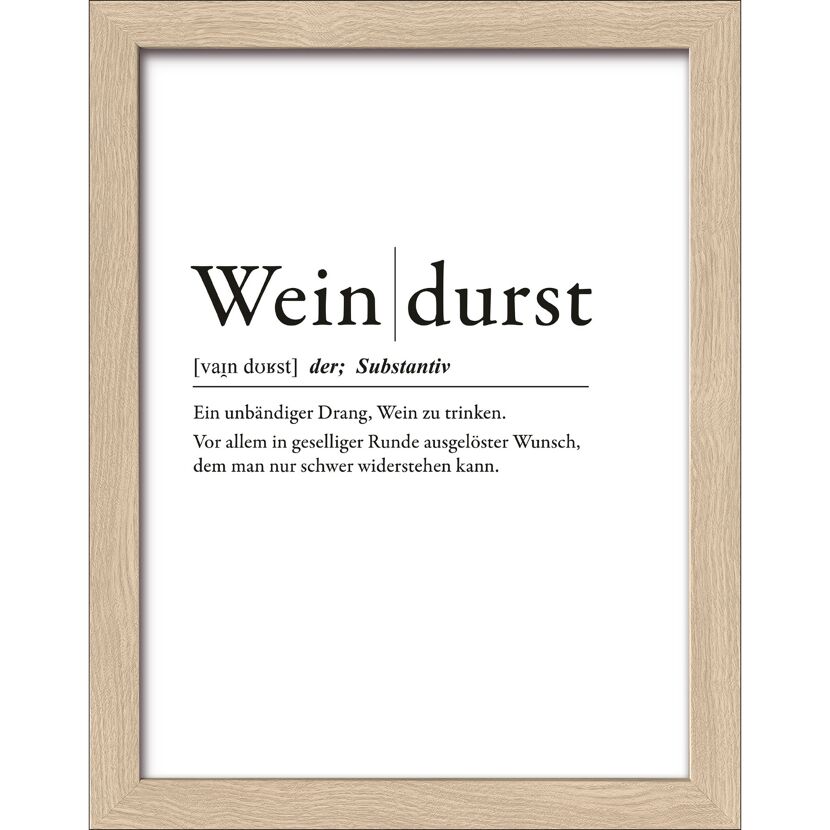 Typografie Poster mit dem Wort "Weindurst"