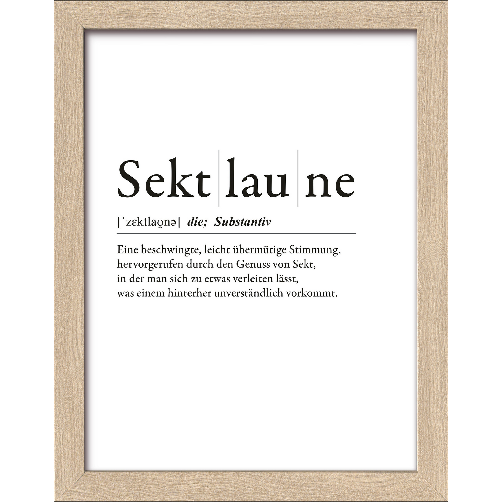 Kunstdruck Framed-Art 'Sektlaune' 19 x 24 cm + product picture
