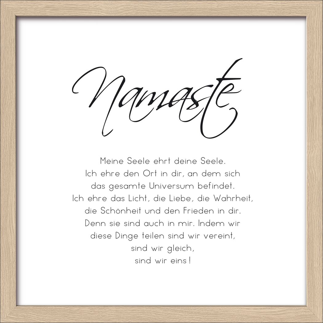 Kunstdruck Framed-Art 'Namaste' 28 x 28 cm
