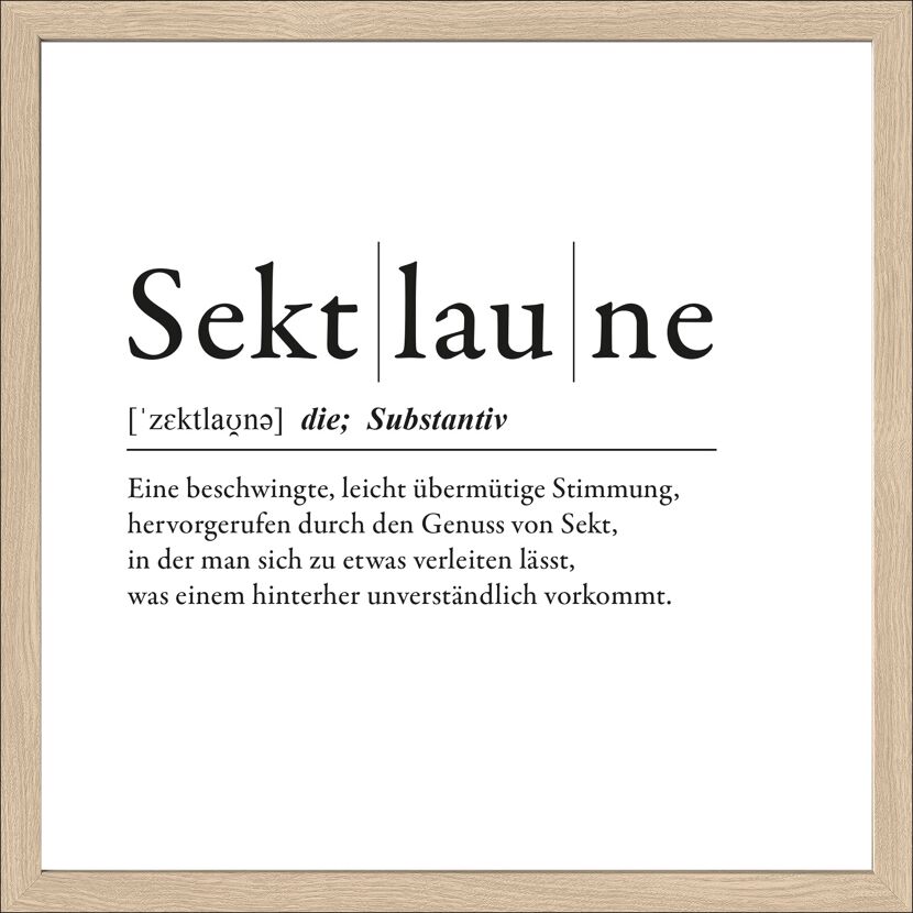 Kunstdruck Framed-Art 'Sektlaune' 33 x 33 cm