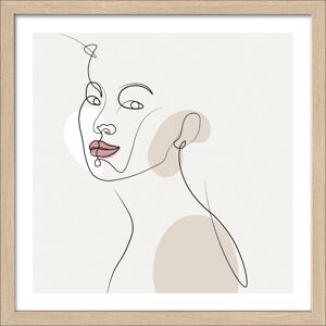 Kunstdruck Framed-Art 'Line Art Faces II' 33 x 33 cm