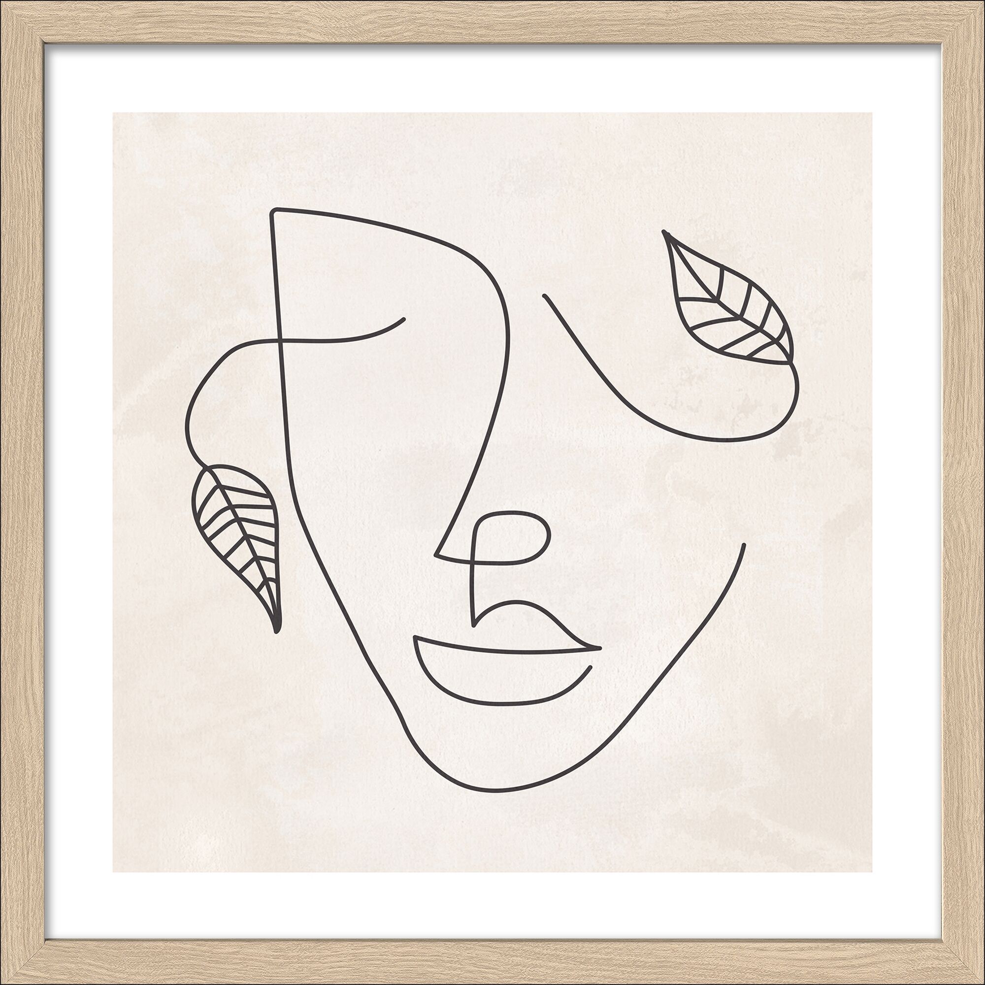 Abstraktes Gesicht mit Blättern