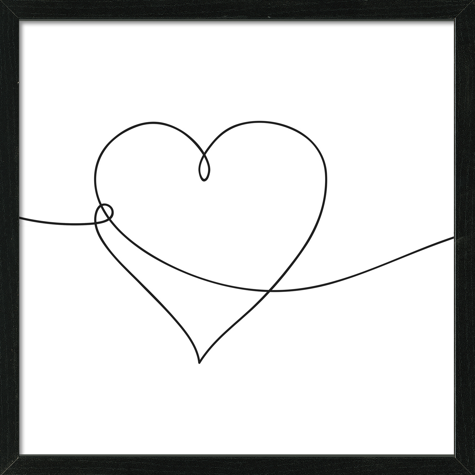 Kunstdruck Framed-Art 'Line Art Heart' 33 x 33 cm + product picture
