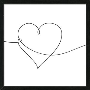 Kunstdruck Framed-Art 'Line Art Heart' 33 x 33 cm