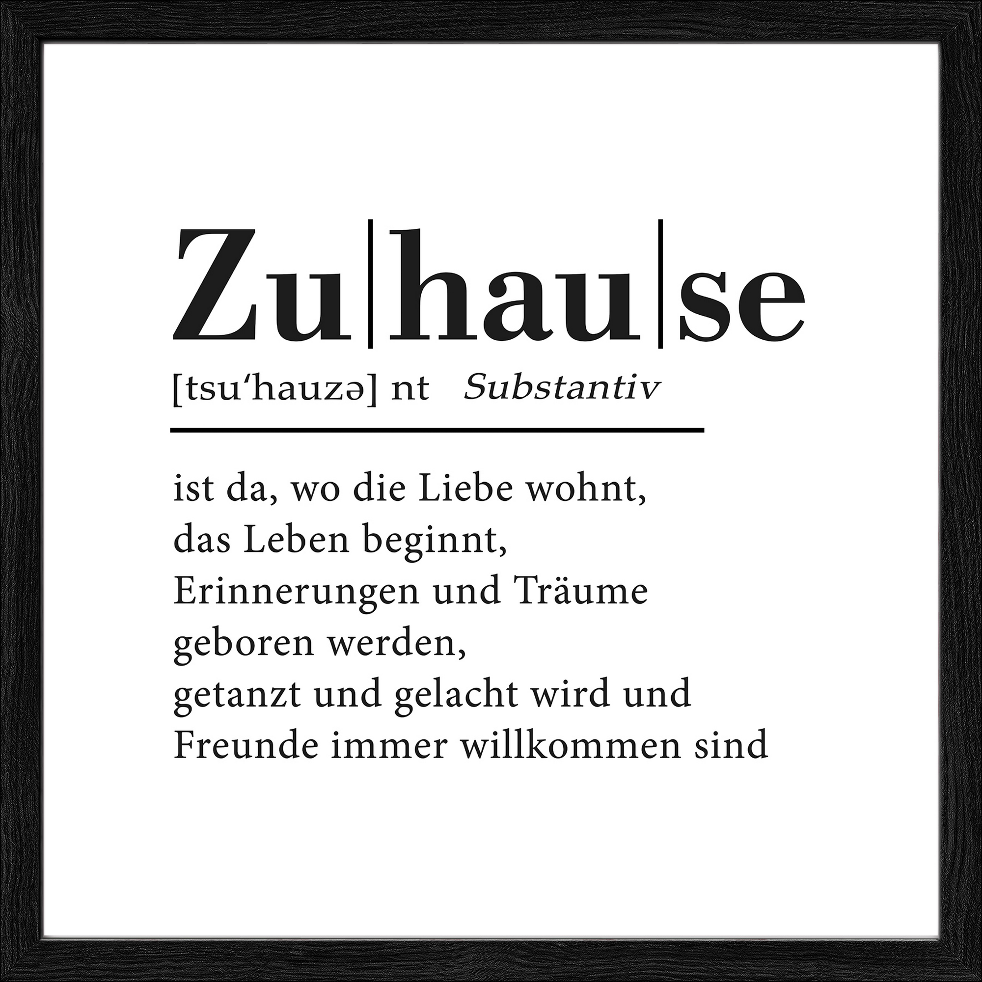 Kunstdruck Framed-Art 'Zuhause' 33 x 33 cm + product picture
