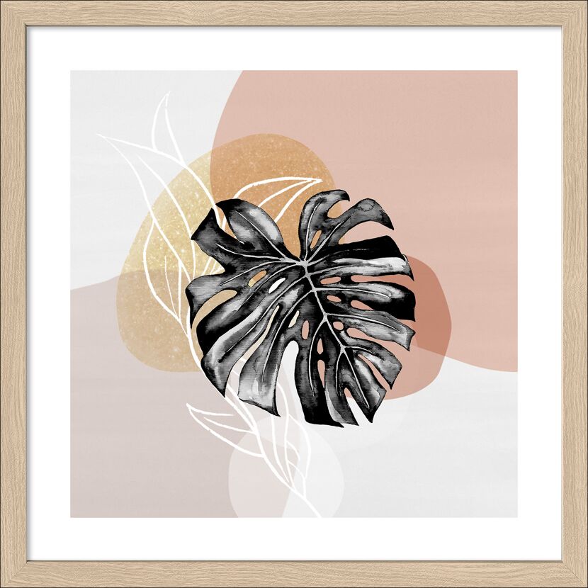 Kunstdruck Framed-Art 'Symbols on Gold I' 33 x 33 cm