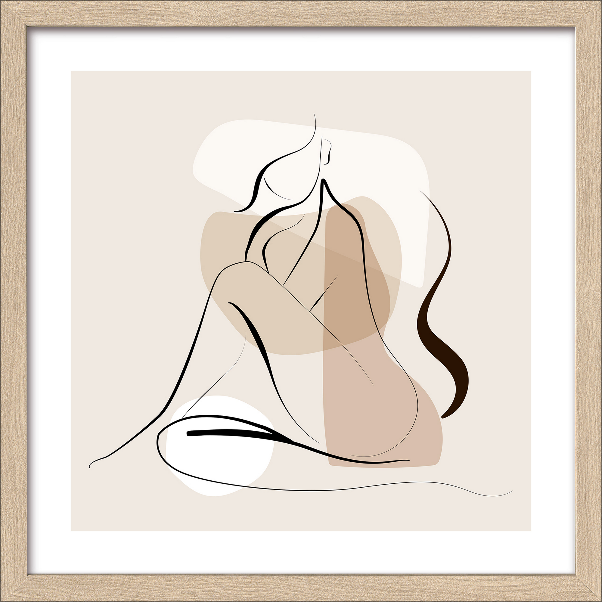 Kunstdruck Framed-Art 'Line Art Woman VI' 33 x 33 cm + product picture