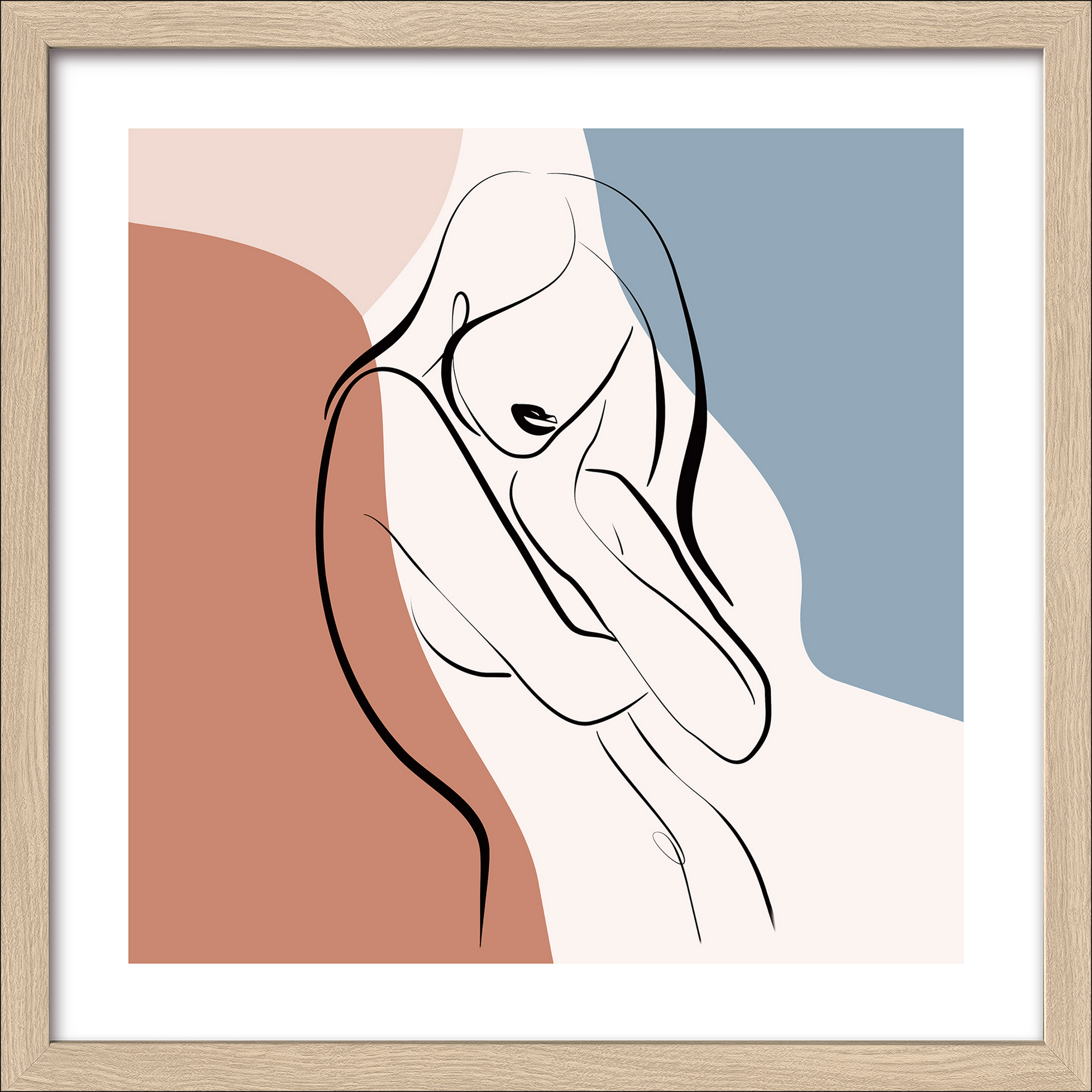 Kunstdruck Framed-Art 'Line Art Woman VII' 33 x 33 cm + product picture
