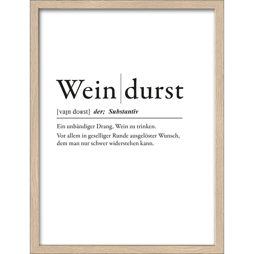 Typografie Poster mit dem Wort "Weindurst"