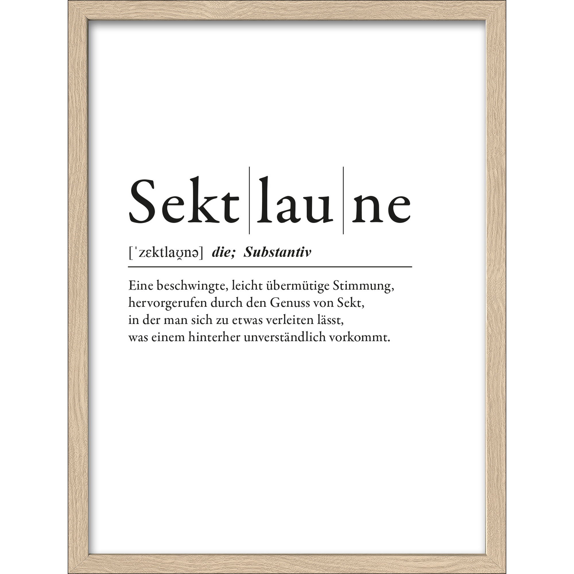 Kunstdruck Framed-Art 'Sektlaune' 33 x 43 cm + product picture
