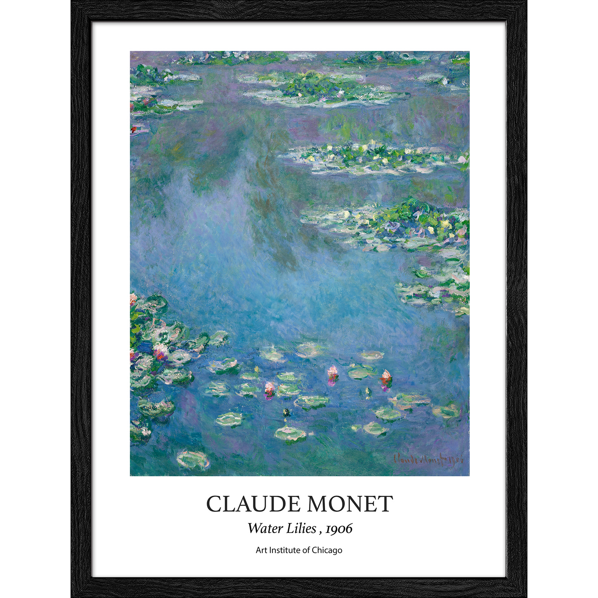 Kunstdruck Framed-Art 'Monet Waterlilies' 33 x 43 cm + product picture
