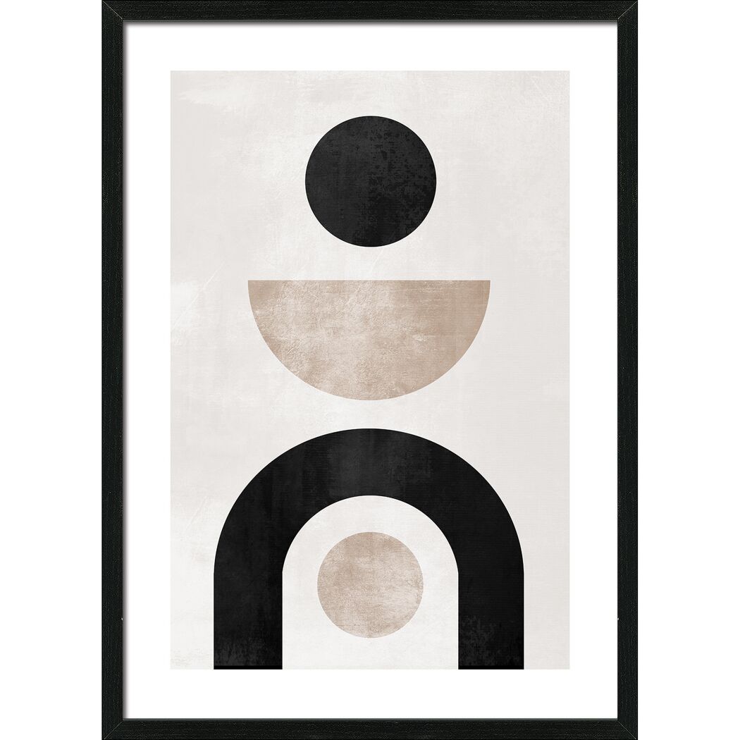 Kunstdruck Framed-Art 'Minimal Black I' 53 x 73 cm