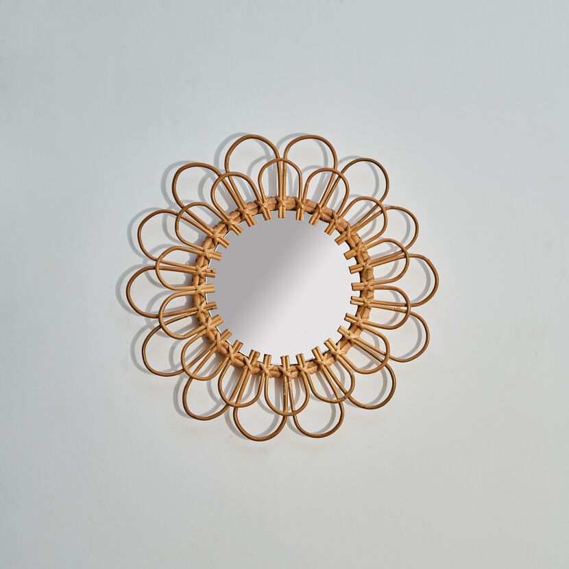 Wandspiegel 'Marrakesh' Rattan Ø 40 cm
