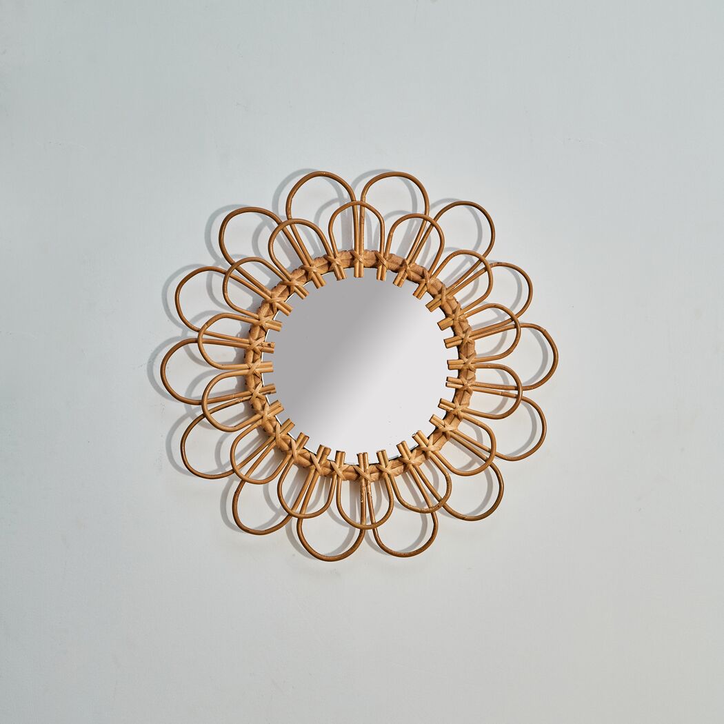 Wandspiegel 'Marrakesh' Rattan Ø 40 cm