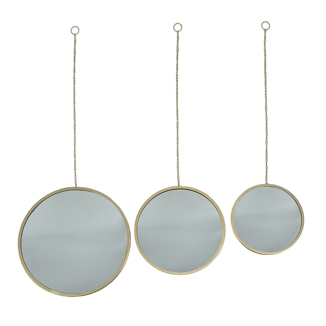 Wandspiegel-Set 'Antwerpen' goldfarben Ø 24-30 cm, 3er-Set