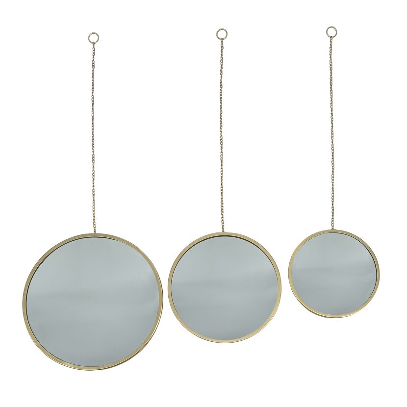 Wandspiegel-Set 'Antwerpen' goldfarben Ø 24-30 cm, 3er-Set