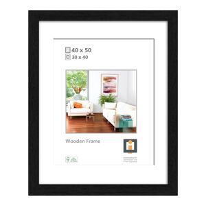 Holzrahmen "Malmö" schwarz 40 x 50 cm