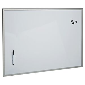 MDF-Magnet-Tafel, beschreibbar, 80 x 60 cm, weiß/aluminiumfarben