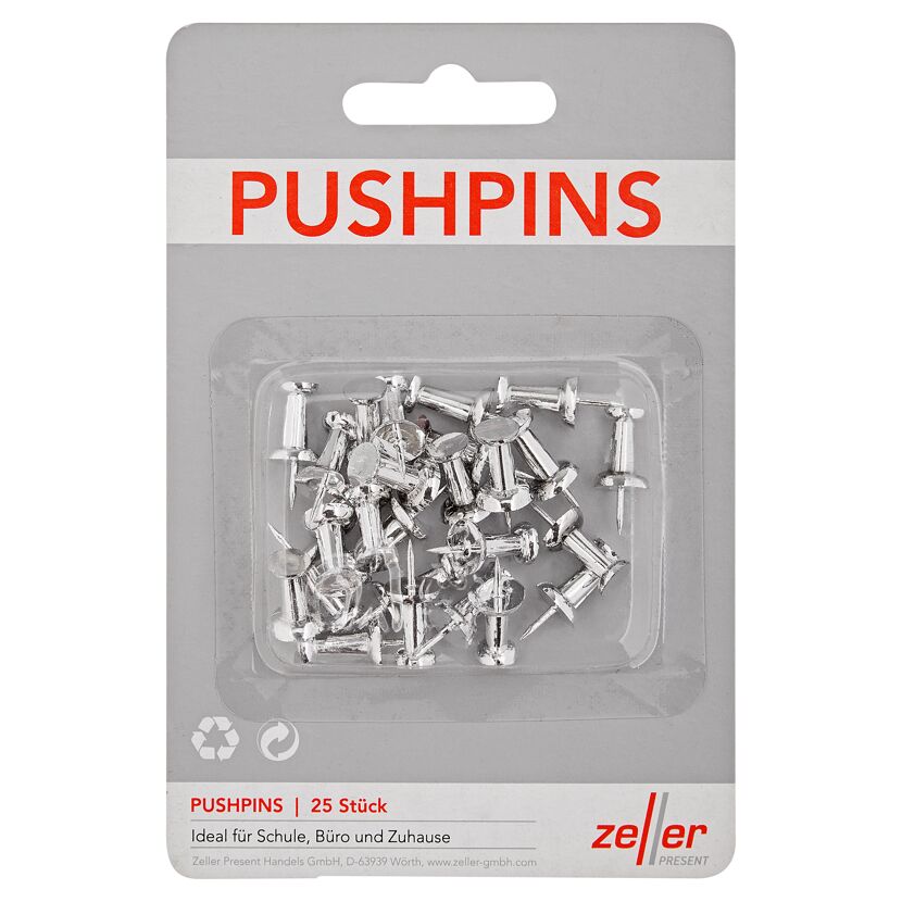 Silberne Pinnnadeln in Verpackung