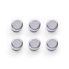 Sechs silberne, runde Magnete