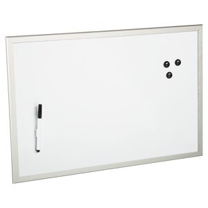 MDF-Magnet-Tafel, beschreibbar, 60 x 40 cm, weiß/aluminiumfarben