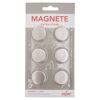 Sechs runde, extra starke Magnete in Verpackung