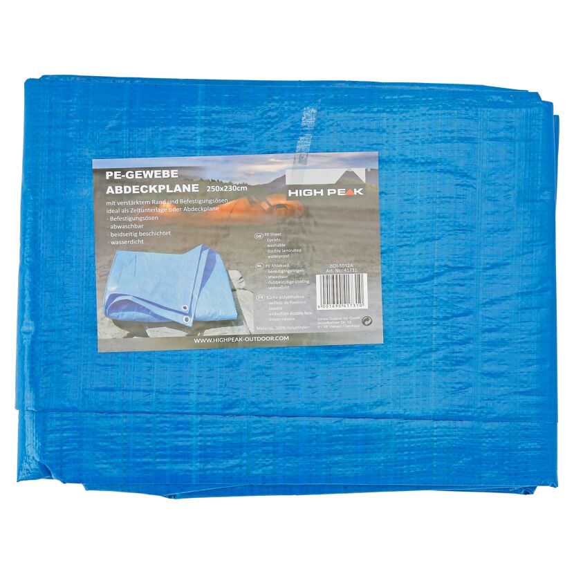 Blaue Abdeckplane High Peak, 250 x 230 cm