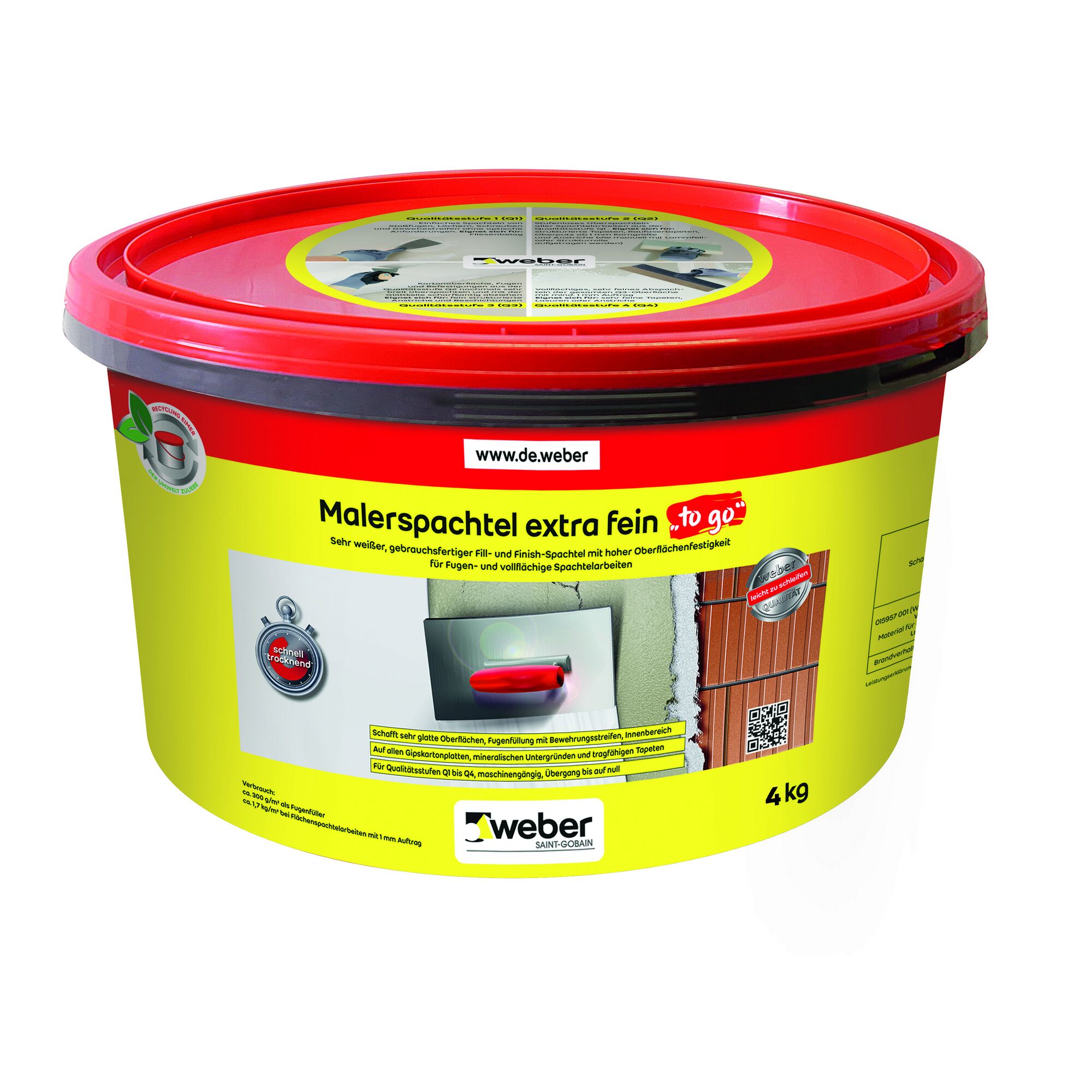 4 kg Eimer Malerspachtel extra fein von Weber