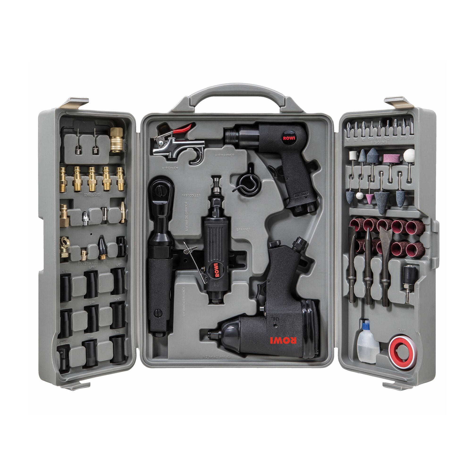 ROWI Druckluft-Set 71-teilig im Transportkoffer