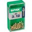 SPAX Senkkopfschrauben 3 x 12 mm, 30 Stück, gelbverzinkt