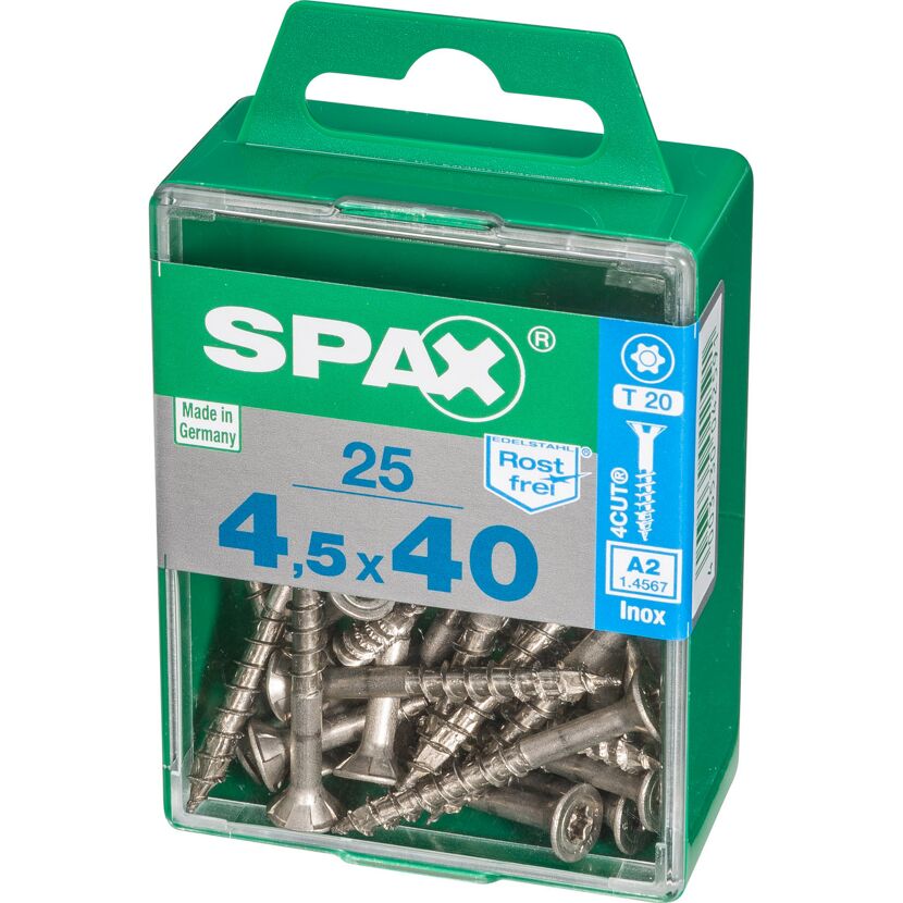 SPAX Schrauben 4,5 x 40 mm, 25 Stück, Edelstahl A2
